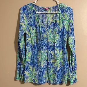 Lilly Pulitzer Willa Tunic Top Tropic Like Its Hot Sz XS Excellent Condition